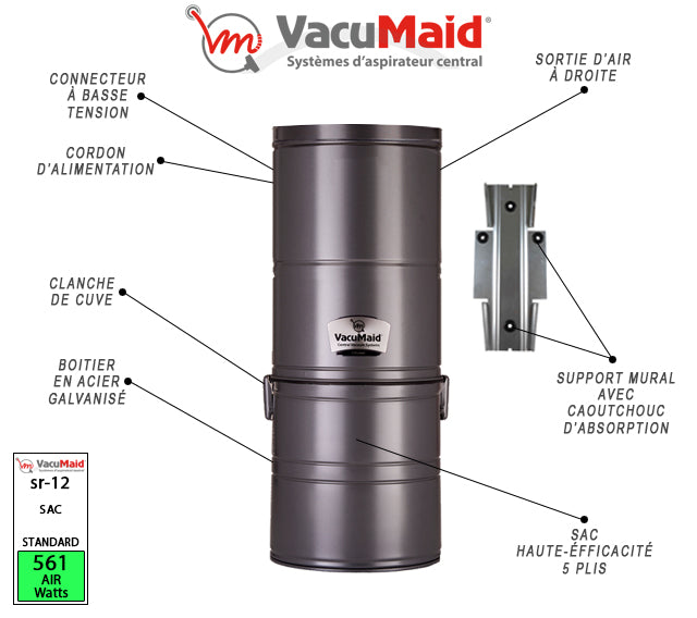 Aspirateur central Vacumaid SR-12