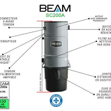 Aspirateur central Beam SC200A