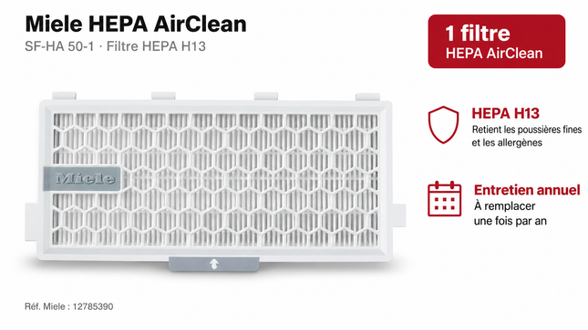 Filtre HEPA AirClean Miele SF-HA 50-1