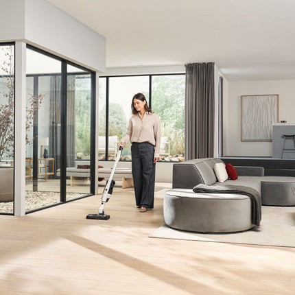 Utilisation du Miele Triflex HX3 blanc brillant sur parquet