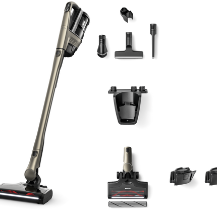 Miele Triflex HX3 Plus titane perlé avec deux batteries et accessoire Hardfloor Care Tool