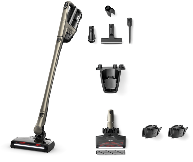 Miele Triflex HX3 Plus titane perlé avec deux batteries et accessoire Hardfloor Care Tool